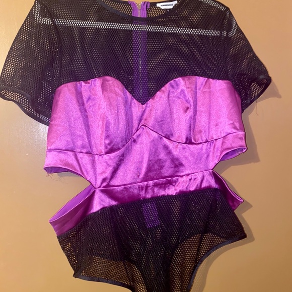 Mesh/Satin Bodysuit - Picture 2 of 4